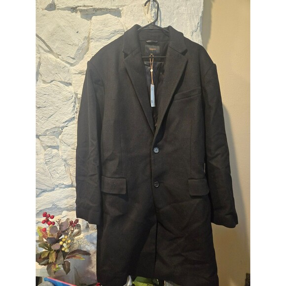 NWT Quince Men’s Italian  Wool Overcoat Black Coat Size XXL Career Preppy - Picture 1 of 5